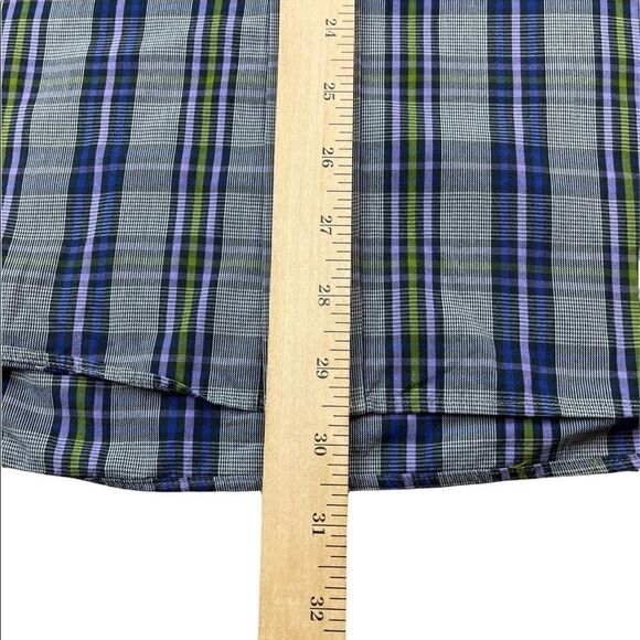 Alan Flusser Shirt Mens Large L Blue Plaid Long Sleeve Button Down Shirt - Picture 6 of 6